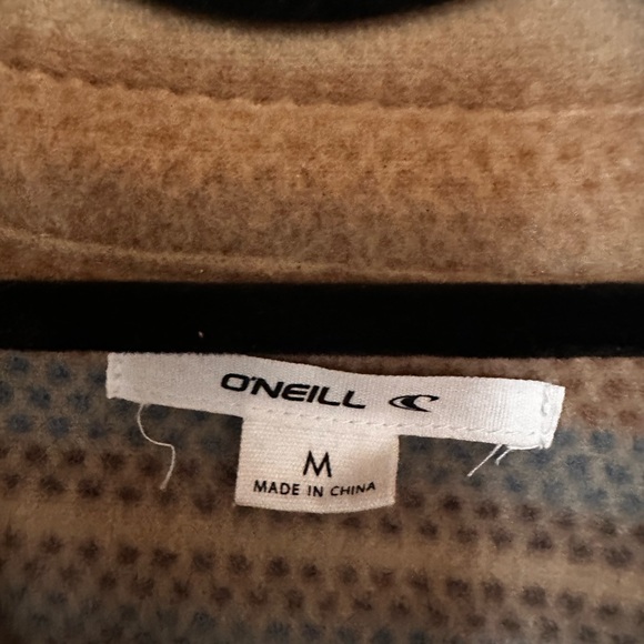 O'Neill Tan and Blue Fleece Shacket - Picture 2 of 6